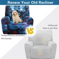 thumbnail image 4 of HELLHERO Side Pocket 4 Pcs Recliner Slipcover for Pet, Polyester Spandex Brushed Recliner Chair Covers for Home, Blue Lightning Dragon, 4 of 8