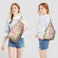 thumbnail image 4 of Nature Frog Print Shoulder Bag - Cute Cartoon Frog Sling Backpack for Women/Men (Flower & Plant Decoration, Casual Crossbody Daypack), 4 of 4