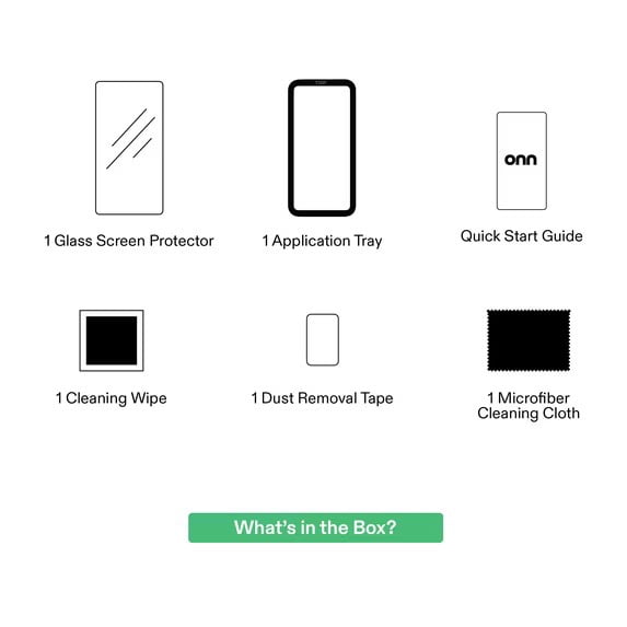 onn Glass Screen Protector with Easy Application Tray for iPhone 18 Pro  & iPhone 17 Pro