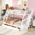 thumbnail image 2 of White Twin-Over-Full Bunk Bed with Drawers and Guardrails / Secure Sleep, Multiple Storage and Easy Assembly, 2 of 2