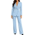 thumbnail image 6 of FAHUOMU Women's Blazer Suit Set Two Piece Business Outfit Office Wear Outfits Solid Color Elegant Tailored Professional Matching Sets, 6 of 7