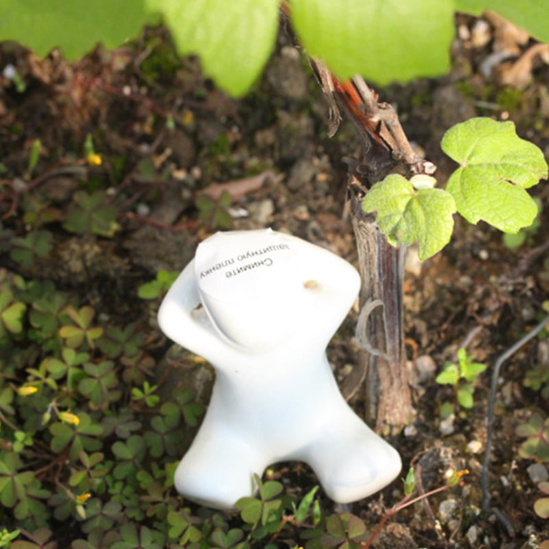 DIY Mini Novel Ceramic Porcelain Bonsai Grass Doll Hair Man Plant White S6 
