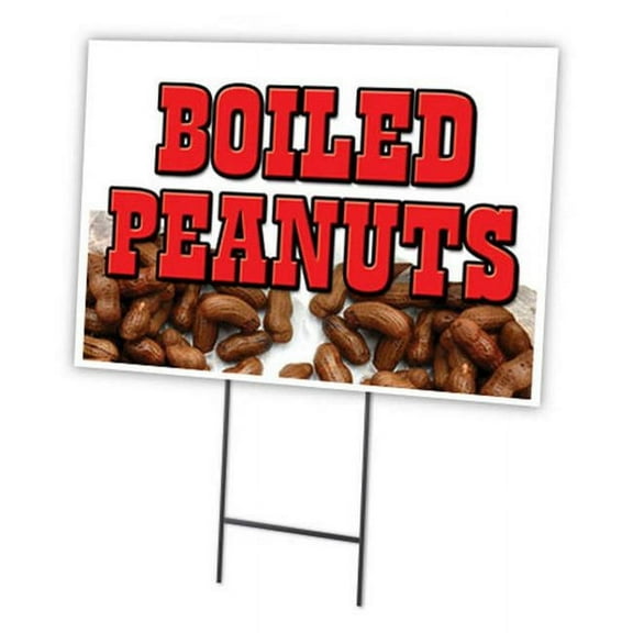 SignMission C-1216 Boiled Peanuts 12 x 16 in. Boiled Peanuts Yard Sign & Stake