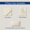 thumbnail image 3 of 100% Egyptian Cotton Twin XL Sheets Sets 3-Piece - 400 Thread Count Sateen Weave, Cooling, Hotel Luxury Deep Pockets Bed Sheet Set, Extra Long Twin Sheets for Dorm - Ivory, 3 of 8