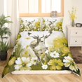 Deer Duvet Cover for Comforter Daisy Flowers King Bedding Sets for