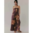 thumbnail image 4 of Women'S Floral Maxi Dress Sleeveless Backless A-Line Long Flowing Dress Hollow Back Spaghetti Strap Sundress Brown L, 4 of 6