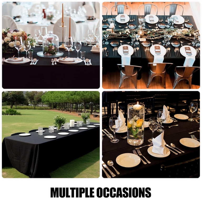 Smiry Waterproof Polyester Tablecloth, 60" x 84", Black photo 8