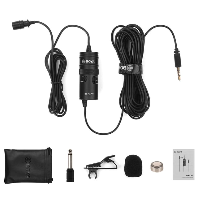 BOYA BY-M1 Pro Micrófono de solapa omnidireccional Cabezal único Micrófono de condensador BOYA Micrófono