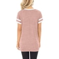 thumbnail image 5 of Summer Saving Wycnly Womens Tops Dressy Casual Short Sleeve V-Neck Color Block Summer Shirts Loose Fit Soft Breathable Twist Knotted Workout Shirts Blouse Pink S Clearance Clothes, 5 of 5
