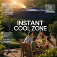 thumbnail image 6 of 10 ft Cantilever Patio Umbrella with Protective Cover, 360° Rotation Offset Hanging Umbrella with Tilt & Crank, Outdoor Heavy-Duty Sun Shade, Navy Blue, 6 of 7