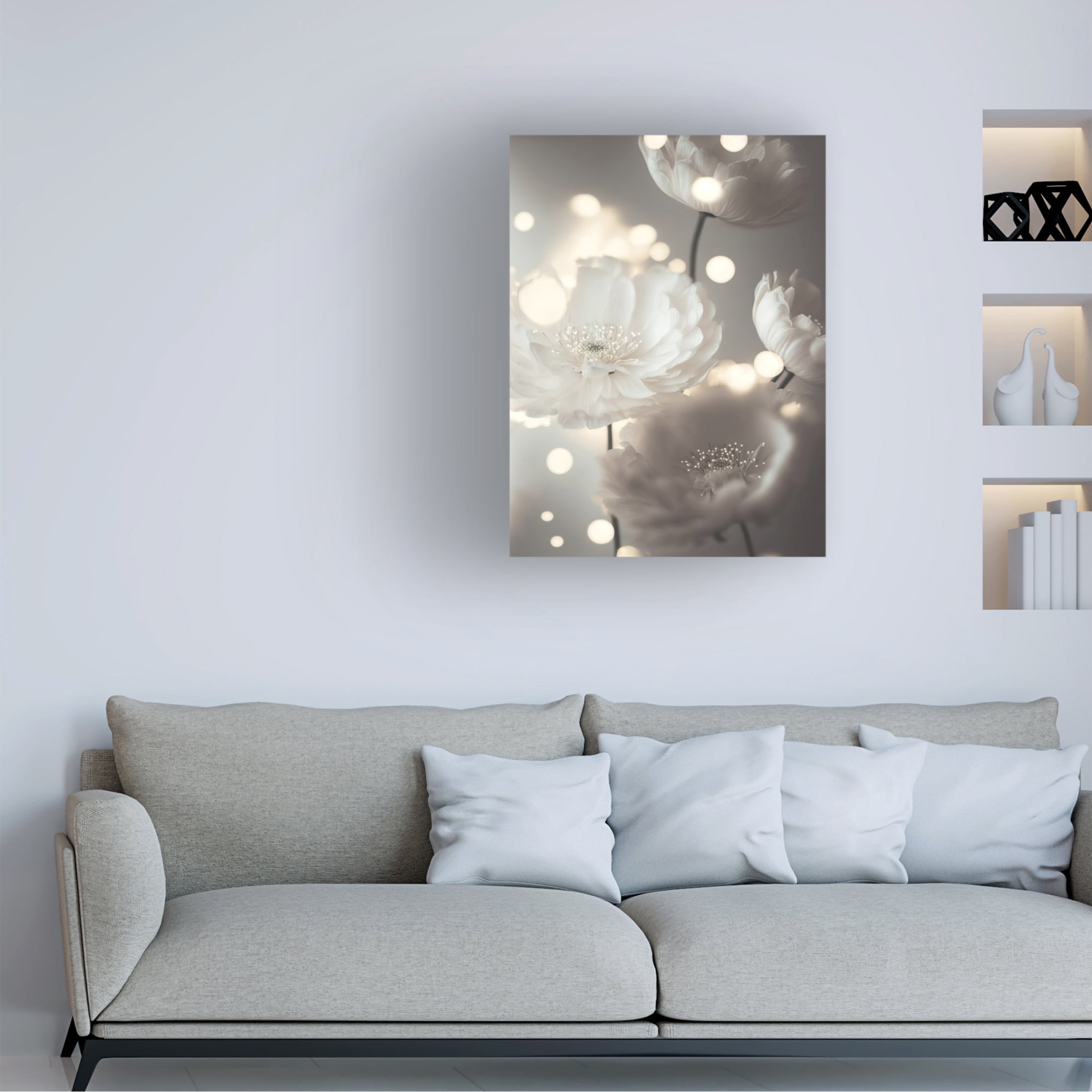 Canvas Wall Art - Treechild 'Romantic Flowers' Wall Art for Living Room, Bedroom, or Office D?cor by Trademark Fine Art - 35 x 47 Inches