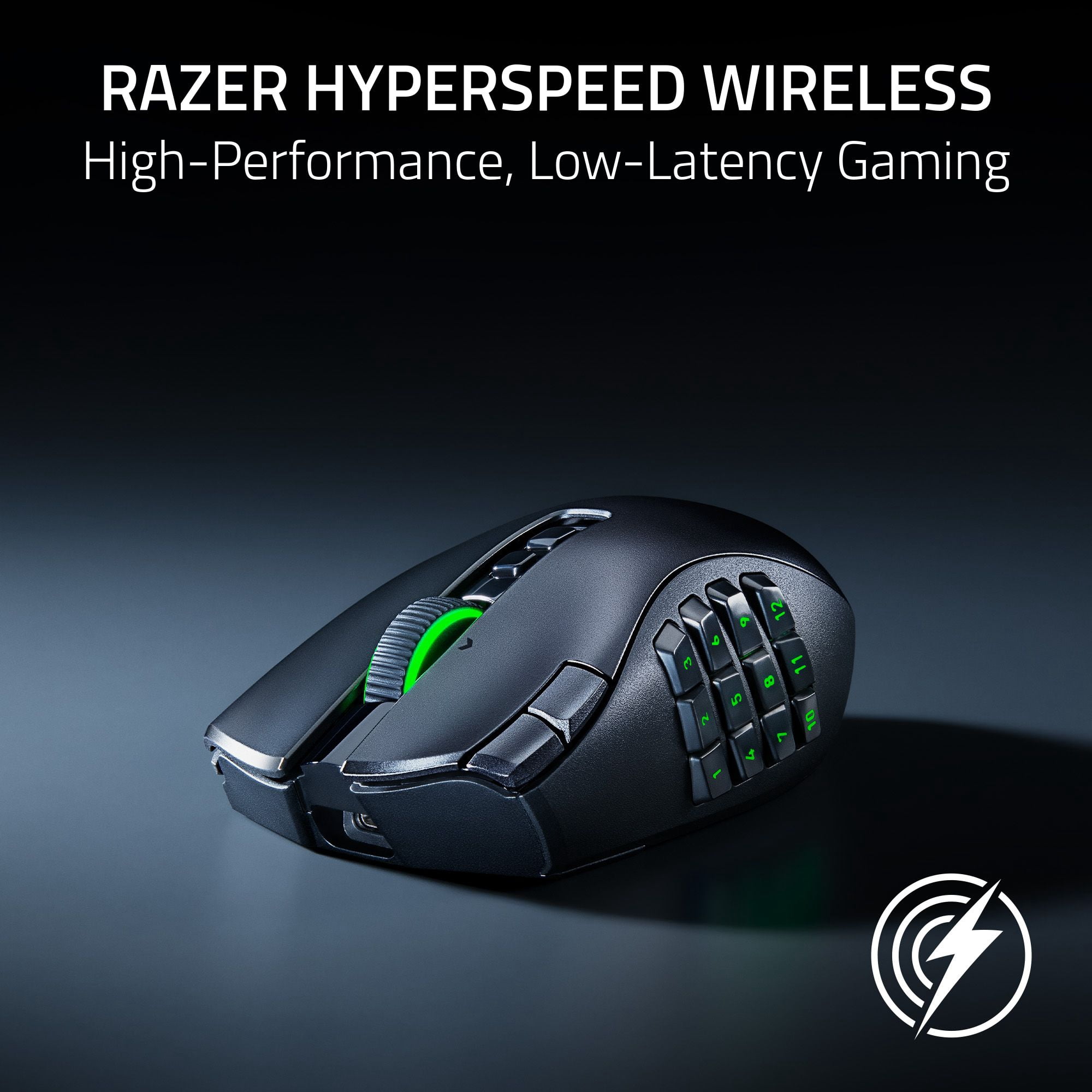 Razer Naga V3 Pro Wireless MMO Gaming Mouse with Swappable Side Plates, Black