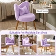 thumbnail image 3 of Ktaxon Vanity Makeup Chair with Butterfly Backrest Comfy Accent Chair Small Office Chair for Living Dining Room Bedroom Home Office Faux Rabbit Hair Purple, 3 of 9