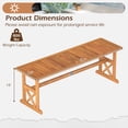thumbnail image 3 of Gymax 2 PCS 51 Inches Acacia Wood Outdoor Bench w/ Slatted Seat & X-Shaped Frame, 3 of 10
