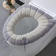 thumbnail image 4 of Cojín Universal para asiento de inodoro, 2 uds., con lazo colgante, almohadillas lavables suaves para asiento de inodoro, 4 of 5