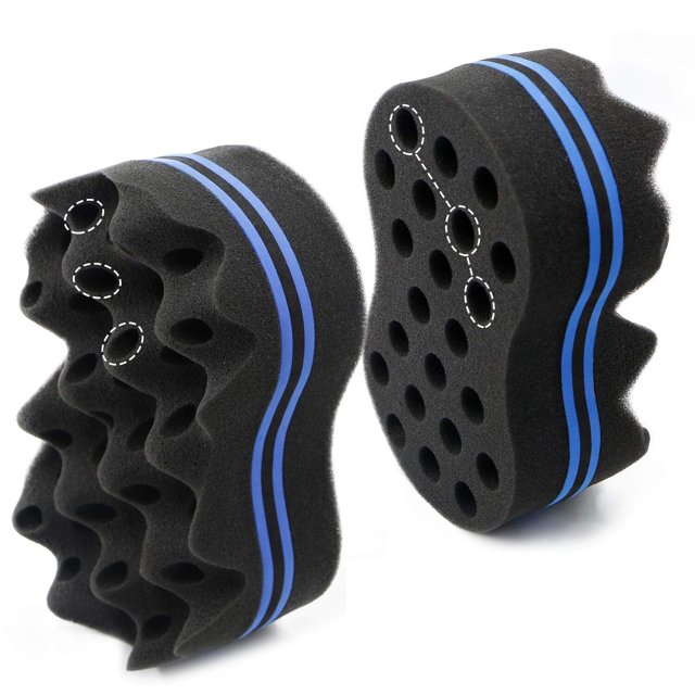 RioRand Esponja para el cabello Magic Barber Twist Curl Brush Esponja Dreads Locking Afro Coil Comb (Negro 2 unidades (paquete de 1))