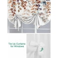 thumbnail image 3 of Brown Eucalyptus Tie Up Curtains for Windows 63 Inch Length Balloon Curtains Kitchen Adjustable Balloon Window Shade Summer Botanical Weeping Pastoral Tie Up Valance Bathroom Curtain Window 46"x63", 3 of 6