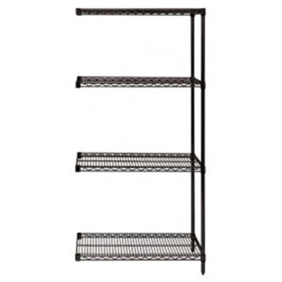 Quantum Storage AD54-3660BK Wire 4 Shelf Add-On Kit Black - 36 x 60 x 54 in.