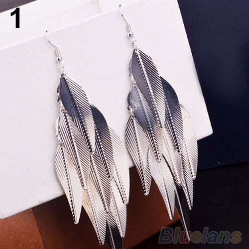 Ayyufe Women's Baroque Layered Leaves Hook Drop Dangle Linear Earrings