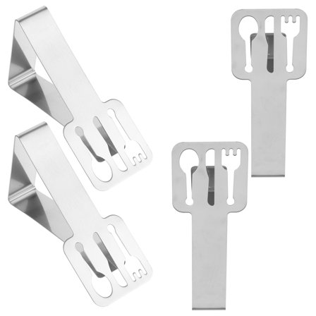 unbranded 4 Pcs Grommets Fix Tablecloth Clip Tablecloth Grippers 8.2X5X3.3CM Silver