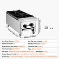 thumbnail image 5 of SKYSHALO Gas Cooktop, Dual Burner, Propane/Natural Gas, Stainless Steel Countertop Range, 56,000 BTU, Kitchen Equipment for Food Businesses, 5 of 9