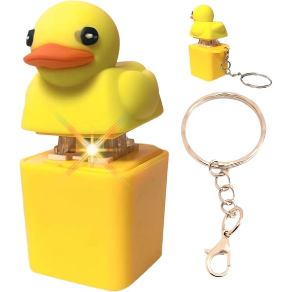 Quackey Fidget Toy That Quacks - Quacking Duck Fidget Toy Keychain Stress Reliever Squeaky Anxiety Relief, Duck Keyboard Keycaps That Quack Button Clicker Sensory Toys