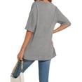 thumbnail image 3 of SWQZVT Women's Oversized V Neck T Shirt Short Sleeve Loose Fit Casual Workout Summer Basic Tee Top, 3 of 7