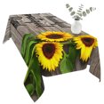 thumbnail image 2 of Sunflower Wooden Table Cloth Waterproof Tablecloths, Farmhouse Vintage Botanical Floral Tablecloth Dining Table Cover for Kitchen Party Tabletop Outdoor, Rectangle Tablecloth 54x108 Inch, 2 of 9