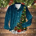 thumbnail image 2 of SRZYMJ Men's Christmas Shirts Long Sleeve Button Down Dress Shirts Funny Xmas Printed Casual Loose Fit Holiday Party Tops, 2 of 4
