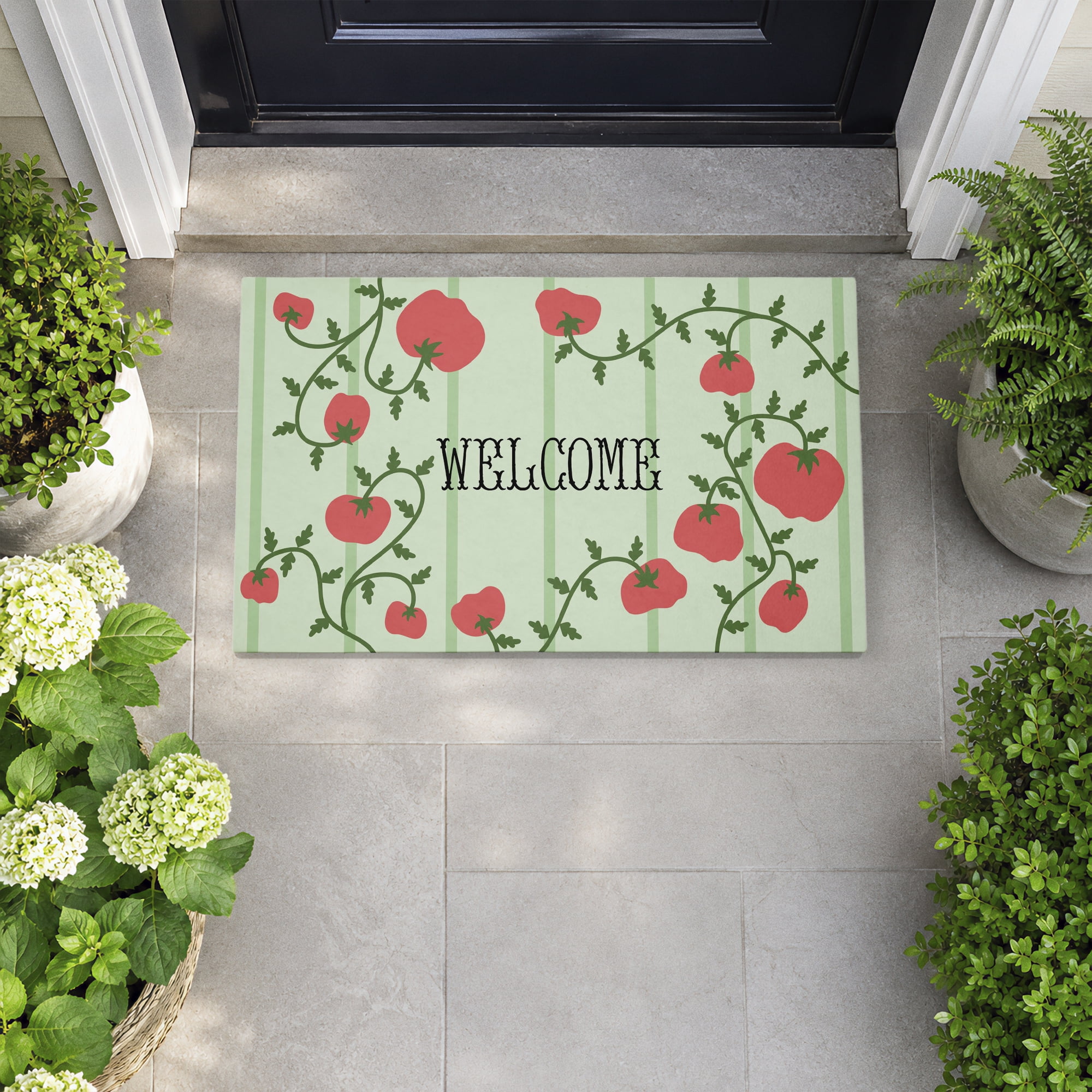 Stupell Industries Tomato Vine Greeting Printed Outdoor Door Floor Mat, design by Lil' Rue