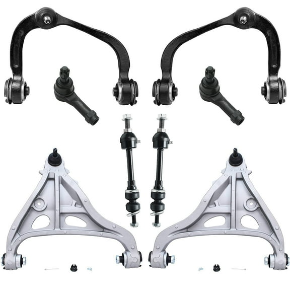 Detroit Axle - Front End 8pc Suspension Kit for 4WD Ford F-150 2005 2006 2007 2008, 4 Control Arms w/Ball Joints Upper & Lower 2 Sway Bar Links, 2 Outer Tie Rod Ends, Replacement Base Payload Models