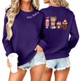thumbnail image 4 of WXLWZYWL Women's Christmas Graphic Sweatshirt Fall Winter Crewneck Long Sleeve Holiday Pullover Loose Fit Warm Sweatshirts, 4 of 6