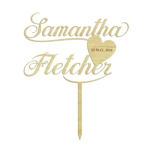 Custom Rustic Cake Topper| Wedding Cake Topper| Wooden Cake Topper| Names Cake Topper 7-8 Inches Wide