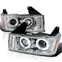 Spec-D Tuning Dual Angel Eyes Projector Headlights Compatible with 2004-2012 Chevy Colorado, GMC Canyon Left   Right Pair Headlamps Assembly