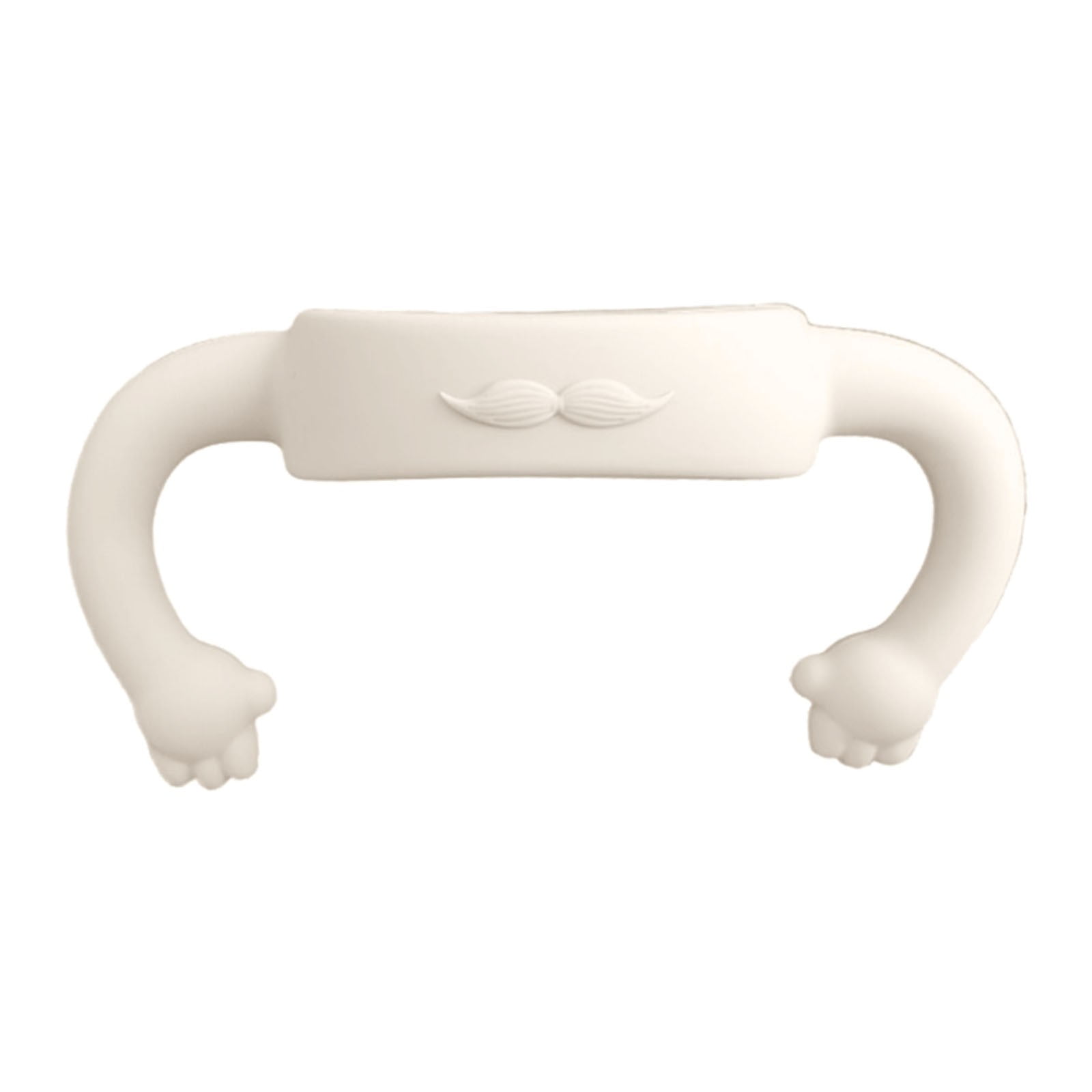 Silicone Feeding Bottle Handle Sleeve, Soft Easy-Grip Holder for Baby Bottles (White, Silica Gel, 1pc)