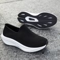 thumbnail image 3 of Men's Slip‑On Shoes Knit Upper Casual Walking Sneakers with Curved Thick Midsole for Daily Indoor and Outdoor Casual Activities, 3 of 6