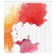 thumbnail image 2 of Ambesonne Dream Shower Curtain, Watercolor Lady Pastel Hair, 69"Wx70"L, Scarlet Pale Vermilion, 2 of 4