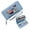 Blue, variant on GEEAD Lightweight Women's Clutch Wallet Removable Wrist Strap Wallet for Women Butterflies Floral Arrangement Books Stylish Accessory Smooth Texture Snap Button Wallet