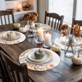 thumbnail image 4 of Fall Purple Flower Round Braided Placemats Set of 8, Orange Yellow Leaf Pastoral Plant Heat Insulation Place Mats Washable Non-Slip Table Mats for Kitchen Dining Party, 15 Inches, 4 of 9