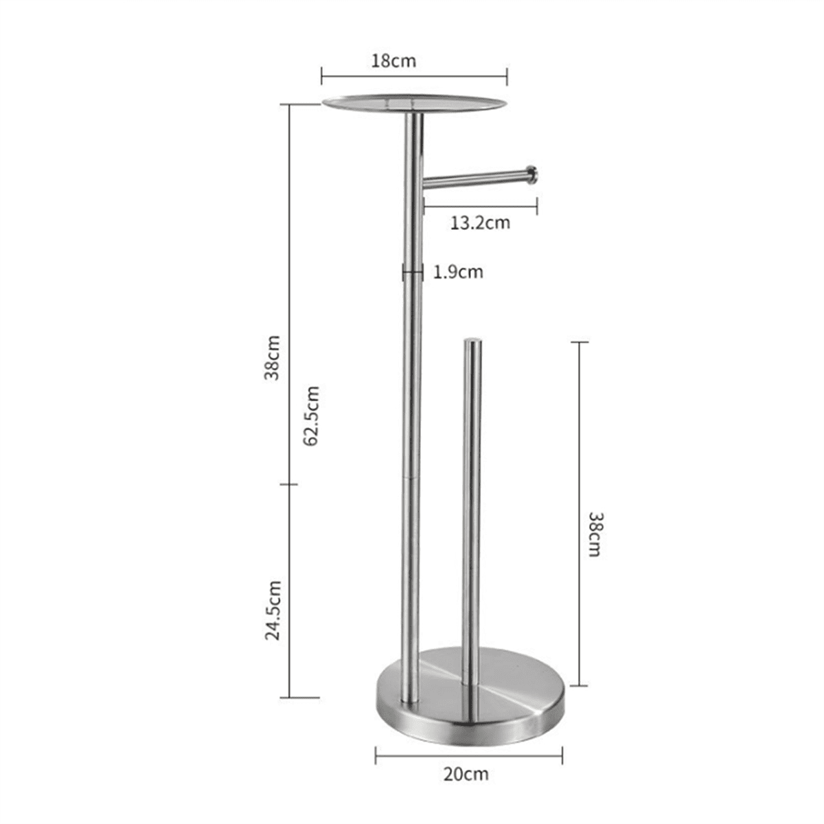 Freestanding Toilet Roll Holders Stainless Steel Anti-Rust Standing Toilet Paper Stand with Heavy, Brushed Gold,1 x Vertical roll holder,Brushed Gold