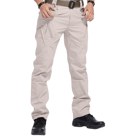 Men's Stretch Tactical Pants Water Resistant Outdoor Cargo Pants Lightweight Ripstop Hiking Work Pants Khaki 2XL