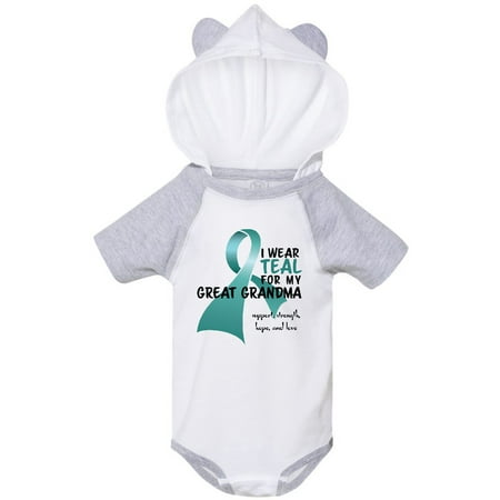 

Inktastic I Wear Teal for My Great Grandma Gift Baby Boy or Baby Girl Bodysuit