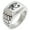 Silver, variant on Stainless Steel Egyptian Eye of Horus Geometric Pattern Step-Down Biker Style Polished Ring