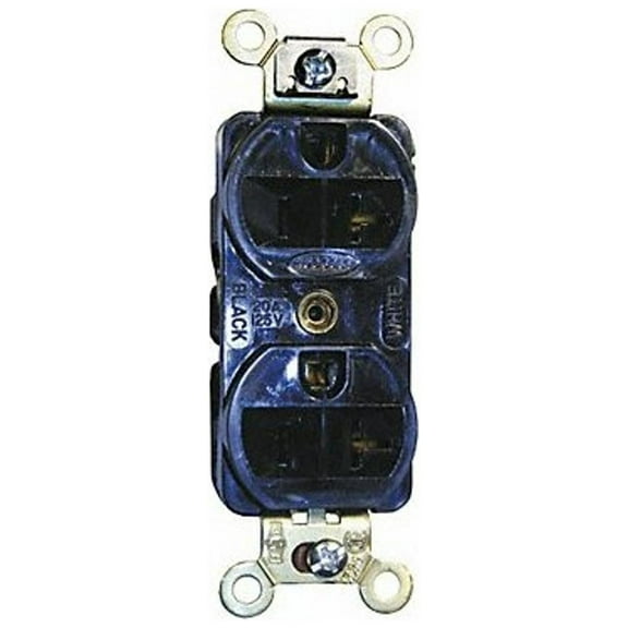 Hubbell Wiring Device-Kellems Recept,Black,20 A,2P3W,Back; Side,1PK HBL5352BK