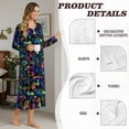 thumbnail image 6 of Tutolipy Mushroom Printed Nightgowns for Women Long Sleeve Sleepwear V Neck Loungewear Breathable Night Dress for Fall Winter, 3XL, 6 of 7