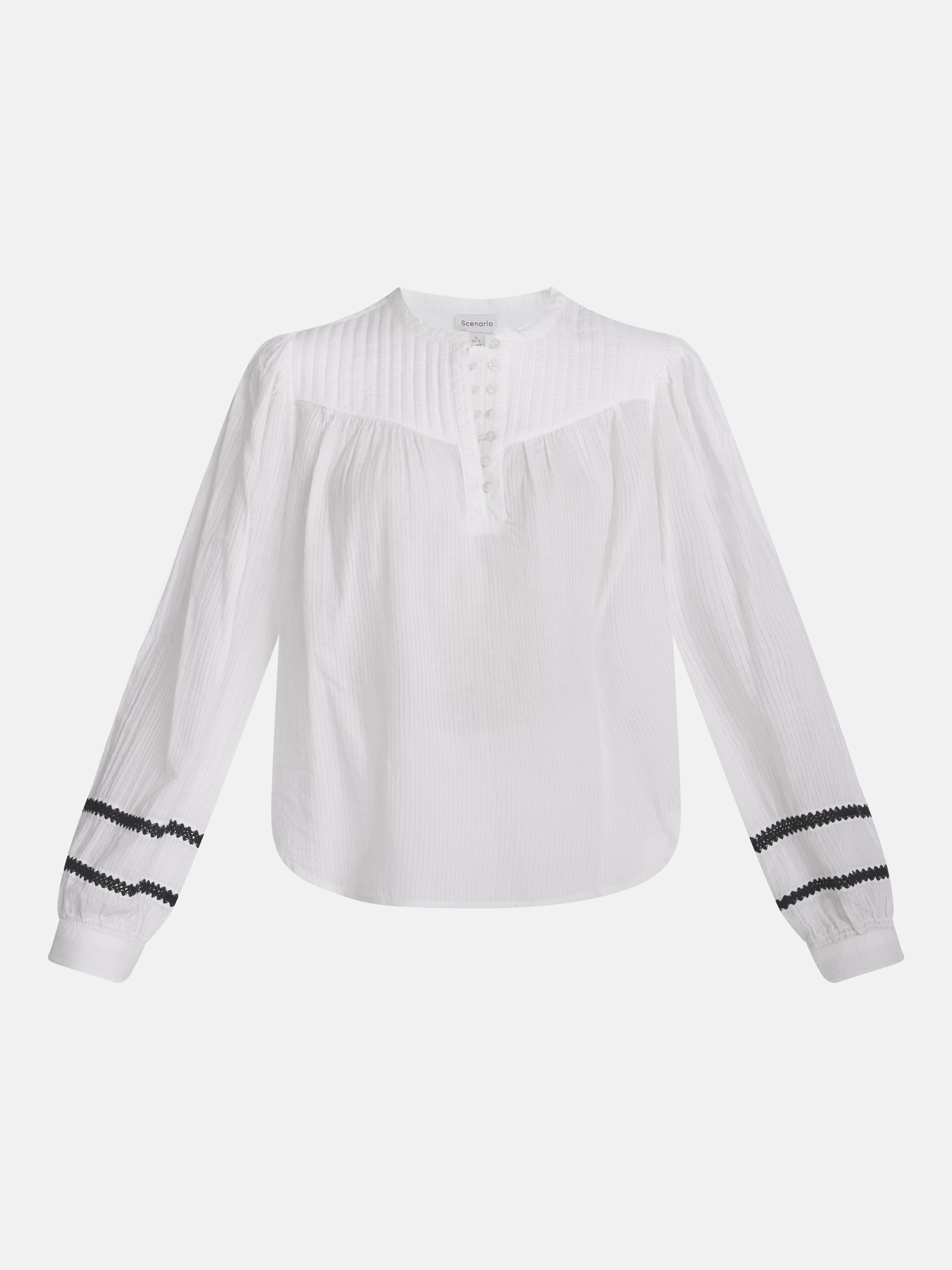 Scenario Women's and Women's Plus Quilted Detail Long Sleeve Top, Sizes XS-4X