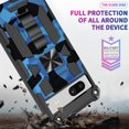 thumbnail image 5 of Camouflage Case for Google Pixel 7a with Metal Kickstand, Camo Phone Cover Built-in 360° Rotate Ring Stand Case for Google Pixel 7a MC Dark Blue, 5 of 12
