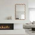 thumbnail image 6 of Kadyn 20"x30" Wavy Rectangle Accent Mirror, Decorative Wall Mounted Mirror for Home Bedroom Living Room Entryway, Premium Solid Wood Frame Design, Natural Wood Color, 6 of 12