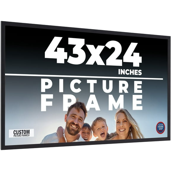 43x24 Frame Black Real Wood Picture Frame Width 0.75 inches | Interior Frame Depth 0.5 inches |