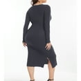 thumbnail image 5 of Bearsland Women's Long Sleeve Ribbed Knit Side Slit Maternity Dress Casual Ruched Bodycon Sweater Dress Pregnancy Clothes, 5 of 7